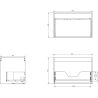 Mexen Rivel Badezimmerschrank 70 cm mit Arbeitsplatte, 1 Schublade, geriffelt, Graphit matt - 91A20-07047-1-BFC66