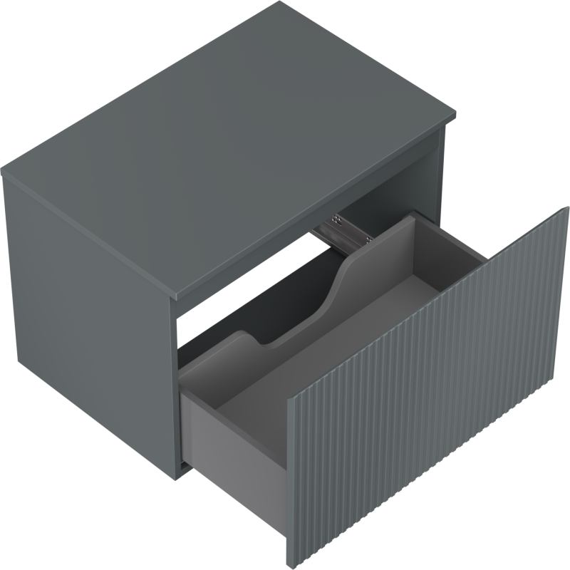 Mexen Rivel Badezimmerschrank 70 cm mit Arbeitsplatte, 1 Schublade, geriffelt, Graphit matt - 91A20-07047-1-BFC66