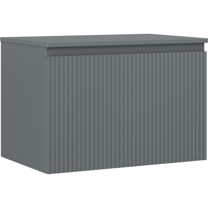 Mexen Rivel Badezimmerschrank 70 cm mit Arbeitsplatte, 1 Schublade, geriffelt, Graphit matt - 91A20-07047-1-BFC66