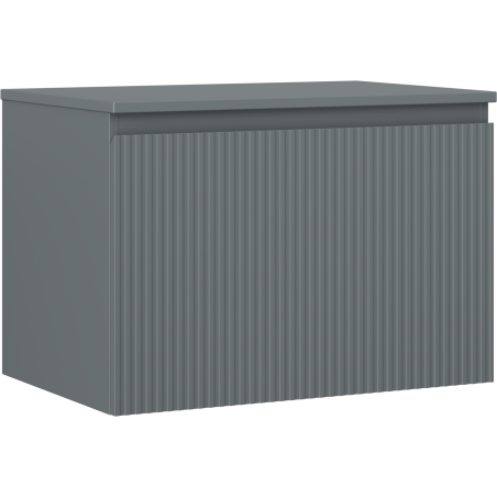 Mexen Rivel Badezimmerschrank unter Waschbecken 70 cm mit Arbeitsplatte, 1 Schublade, geriffelt, Graphit matt