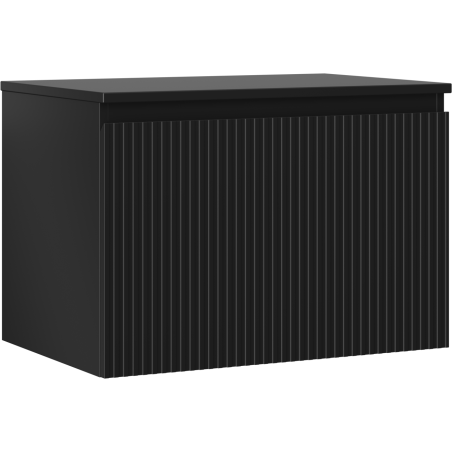 Mexen Rivel Badezimmerschrank 70 cm mit Platte, 1 Schublade, gerillt, schwarz matt - 91A20-07047-1-BFC71