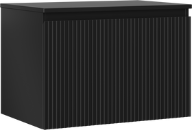 Mexen Rivel Badezimmerschrank 70 cm mit Platte, 1 Schublade, gerillt, schwarz matt - 91A20-07047-1-BFC71