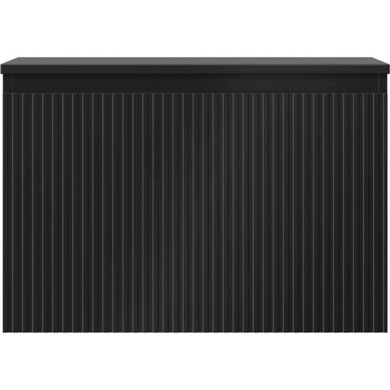 Mexen Rivel Badezimmerschrank 70 cm unter Waschbecken mit Arbeitsplatte, 1 Schublade, geriffelt, schwarz matt
