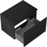 Mexen Rivel Badezimmerschrank 70 cm mit Platte, 1 Schublade, gerillt, schwarz matt - 91A20-07047-1-BFC71