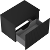 Mexen Rivel Badezimmerschrank 70 cm unter Waschbecken mit Arbeitsplatte, 1 Schublade, geriffelt, schwarz matt