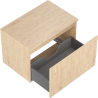 Mexen Rivel Badezimmerschrank unter Waschbecken 70 cm mit Arbeitsplatte, 1 Schublade, geriffelt, Eiche - 91A20-07047-1-BFC81