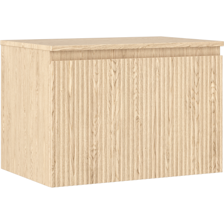 Mexen Rivel Badezimmerschrank unter Waschbecken 70 cm mit Arbeitsplatte, 1 Schublade, geriffelt, Eiche - 91A20-07047-1-BFC81