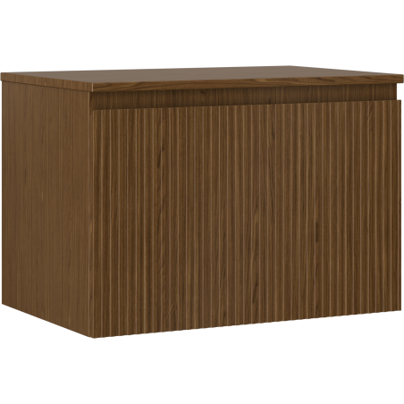 Mexen Rivel Badezimmerunterschrank 70 cm mit Arbeitsplatte, 1 Schublade, geriffelt, Nussbaum - 91A20-07047-1-BFC86