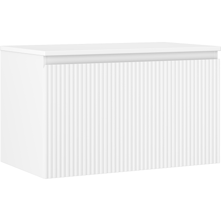 Mexen Rivel Badezimmerschrank für Waschbecken 80 cm mit Arbeitsplatte, 1 Schublade, geriffelt, weiß matt - 91A20-08047-1-BFC01