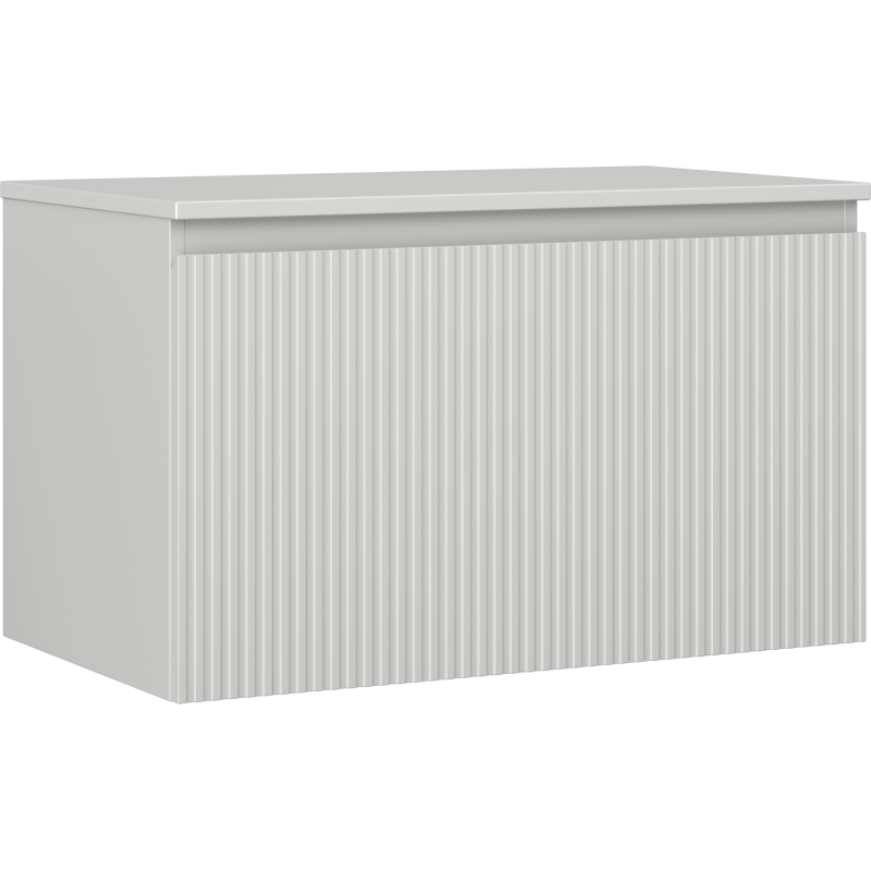 Mexen Rivel Badezimmer-Unterschrank 80 cm mit Arbeitsplatte, 1 Schublade, gerillt, grau matt - 91A20-08047-1-BFC62