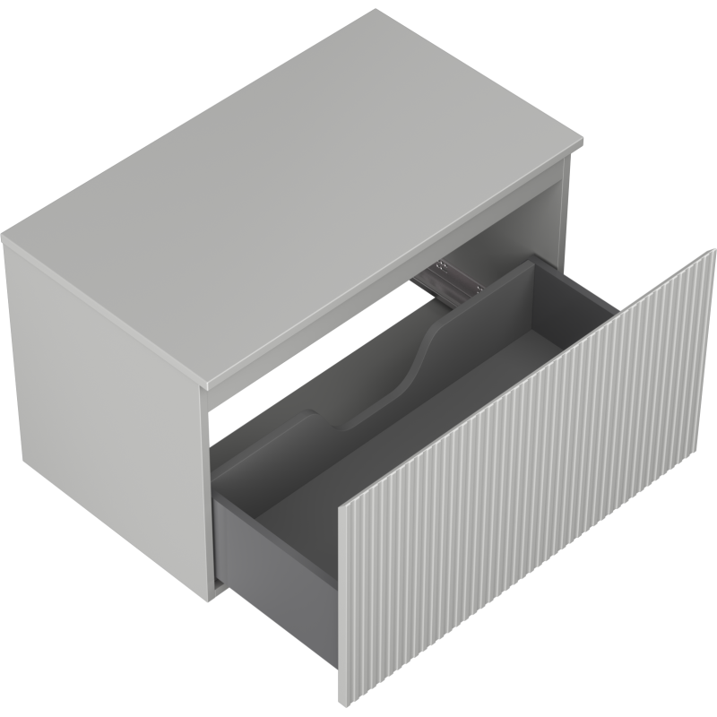 Mexen Rivel Badezimmer-Unterschrank 80 cm mit Arbeitsplatte, 1 Schublade, gerillt, grau matt - 91A20-08047-1-BFC62