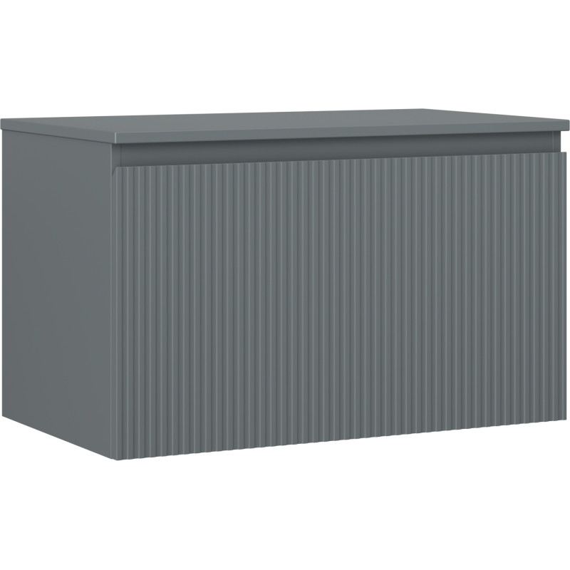 Mexen Rivel Badezimmerschrank 80 cm mit Waschbeckenunterschrank, 1 Schublade, geriffelt, graphit matt - 91A20-08047-1-BFC66