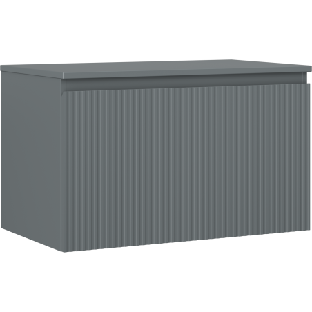 Mexen Rivel Badezimmerschrank 80 cm mit Platte, 1 Schublade, geriffelt, Graphit Matt - 91A20-08047-1-BFC66