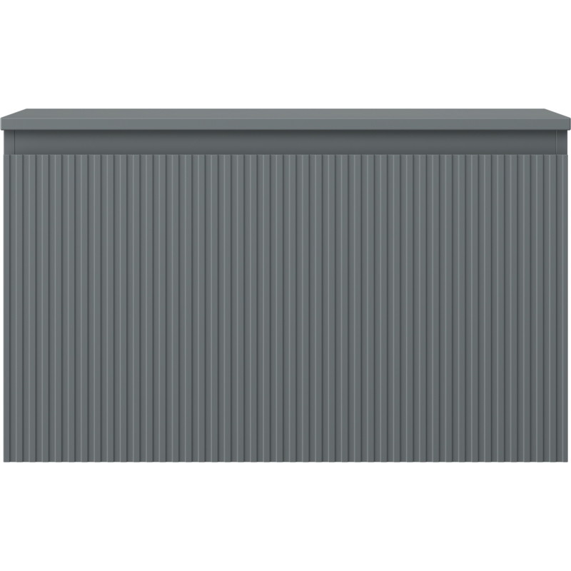 Mexen Rivel Badezimmerschrank 80 cm mit Waschbeckenunterschrank, 1 Schublade, geriffelt, graphit matt - 91A20-08047-1-BFC66