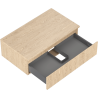 Mexen Rivel Badezimmerschrank für Waschbecken 80 cm mit Platte, 1 Schublade, geriffelt, Eiche - 91A20-08047-1-BFC81