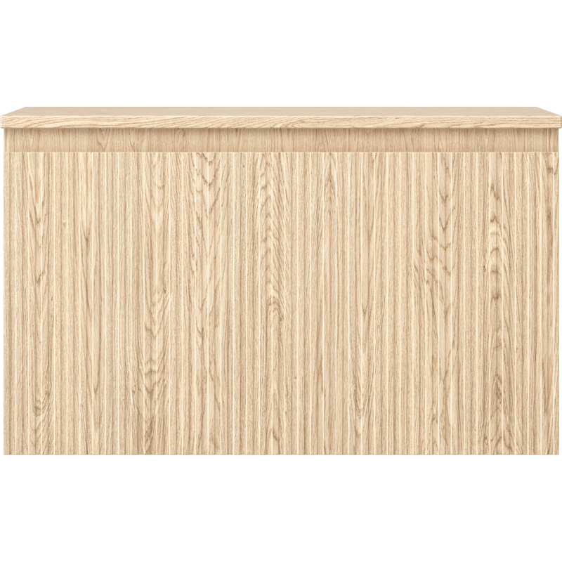 Mexen Rivel Badezimmerschrank für Waschbecken 80 cm mit Platte, 1 Schublade, geriffelt, Eiche - 91A20-08047-1-BFC81