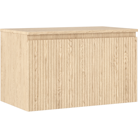 Mexen Rivel Badezimmerschrank für Waschbecken 80 cm mit Platte, 1 Schublade, geriffelt, Eiche - 91A20-08047-1-BFC81