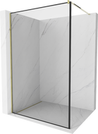 Mexen Kioto Duschwand Walk-in 70 x 200 cm, schwarzer Rahmen 8 mm, Gold - 800-070-101-50-70