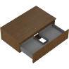 Mexen Rivel Badezimmerschrank unter Waschbecken 80 cm mit Arbeitsplatte, 1 Schublade, geriffelt, Walnuss - 91A20-08047-1-BFC86