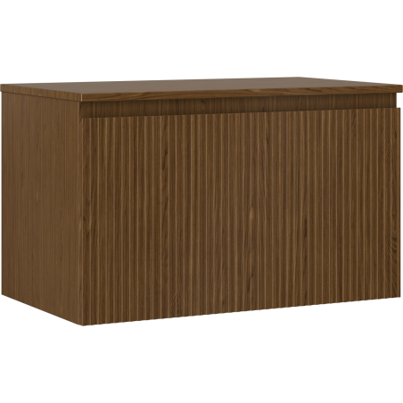 Mexen Rivel Badezimmerschrank unter Waschbecken 80 cm mit Arbeitsplatte, 1 Schublade, geriffelt, Walnuss - 91A20-08047-1-BFC86