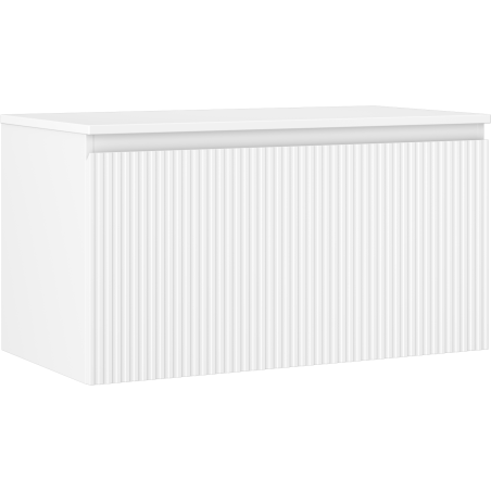 Mexen Rivel Badschrank 90 cm mit Arbeitsplatte, 1 Schublade, gerillt, weiß matt - 91A20-09047-1-BFC01