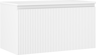 Mexen Rivel Badschrank 90 cm mit Arbeitsplatte, 1 Schublade, gerillt, weiß matt - 91A20-09047-1-BFC01