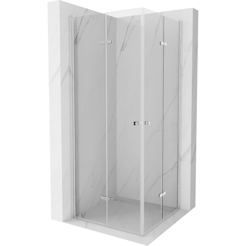 Mexen Lima Duo Duschkabine falten 80 x 80 cm, transparent, chrom - 856-080-080-02-00
