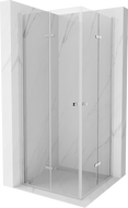 Mexen Lima Duo zusammenklappbare Duschkabine 80 x 80 cm, transparent, Chrom - 856-080-080-02-00