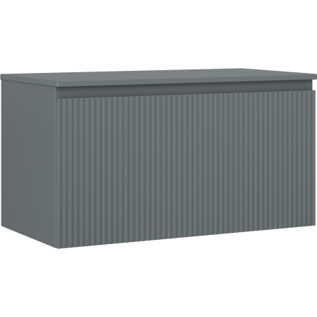 Mexen Rivel Badezimmer-Unterschrank 90 cm mit Arbeitsplatte, 1 Schublade, gerillt, Grafit matt - 91A20-09047-1-BFC66
