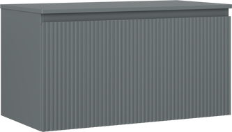 Mexen Rivel Badezimmer-Unterschrank 90 cm mit Arbeitsplatte, 1 Schublade, gerillt, Grafit matt - 91A20-09047-1-BFC66