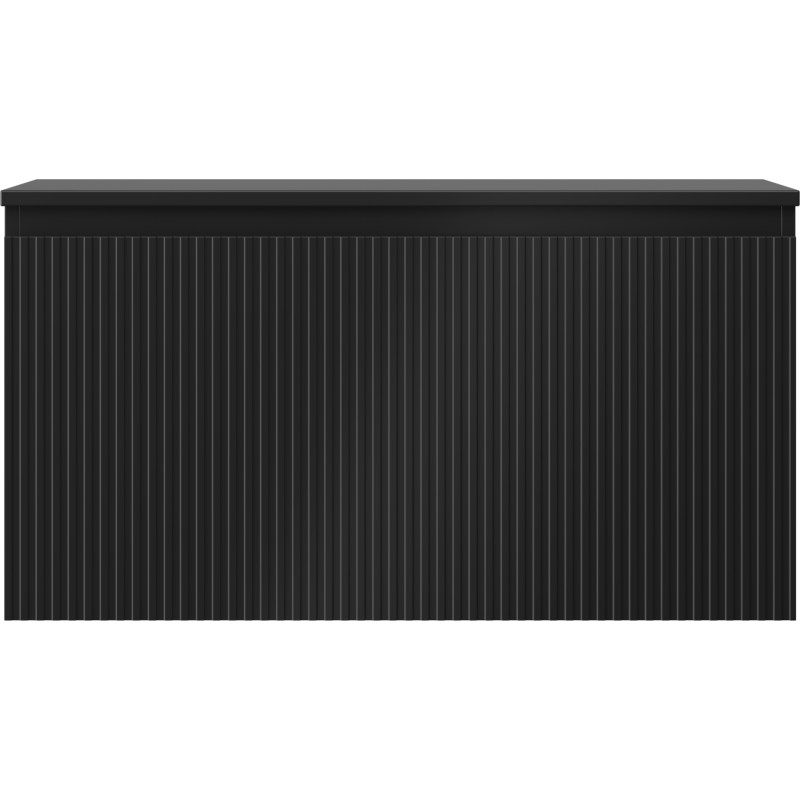 Mexen Rivel 90 cm Unterschrank für das Badezimmer mit Arbeitsplatte, 1 Schublade, geriffelt, schwarz matt - 91A20-09047-1-BFC71