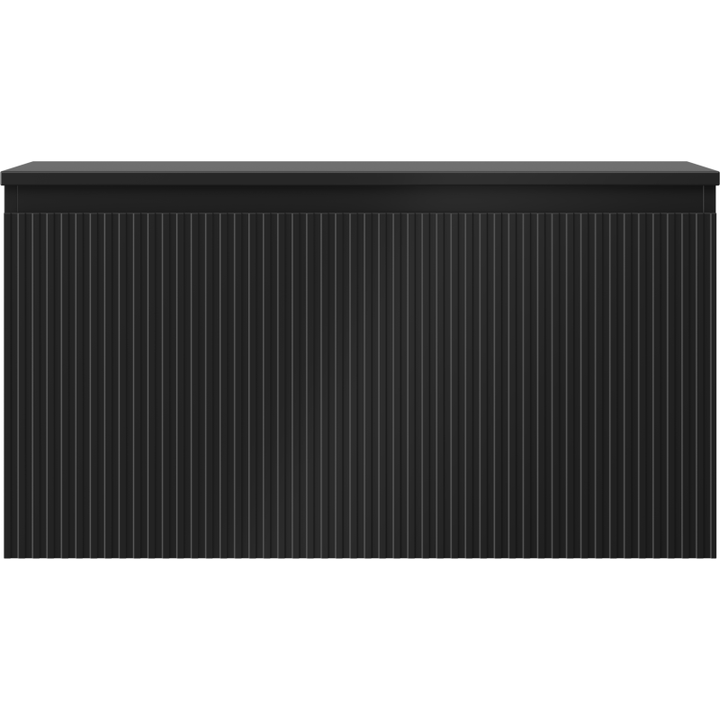 Mexen Rivel Badezimmer-Unterschrank 90 cm mit Arbeitsplatte, 1 Schublade, geriffelt, schwarz matt - 91A20-09047-1-BFC71