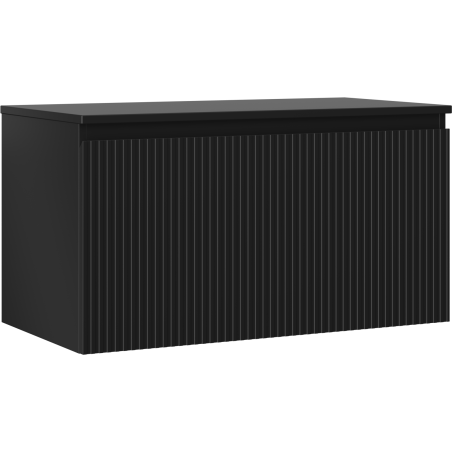 Mexen Rivel 90 cm Unterschrank für das Badezimmer mit Arbeitsplatte, 1 Schublade, geriffelt, schwarz matt - 91A20-09047-1-BFC71