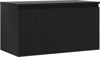 Mexen Rivel Badezimmer-Unterschrank 90 cm mit Arbeitsplatte, 1 Schublade, geriffelt, schwarz matt - 91A20-09047-1-BFC71