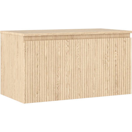 Mexen Rivel Badschrank unter Waschbecken 90 cm mit Platte, 1 Schublade, geriffelt, Eiche - 91A20-09047-1-BFC81