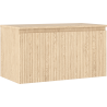 Mexen Rivel Badschrank unter Waschbecken 90 cm mit Platte, 1 Schublade, geriffelt, Eiche - 91A20-09047-1-BFC81