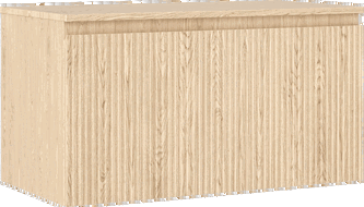 Mexen Rivel Badschrank unter Waschbecken 90 cm mit Platte, 1 Schublade, geriffelt, Eiche - 91A20-09047-1-BFC81