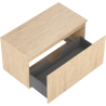 Mexen Rivel Badschrank unter Waschbecken 90 cm mit Platte, 1 Schublade, geriffelt, Eiche - 91A20-09047-1-BFC81