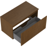 Mexen Rivel Badezimmerschrank 90 cm mit Arbeitsplatte, 1 Schublade, geriffelt, Walnuss - 91A20-09047-1-BFC86