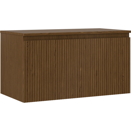 Mexen Rivel Badezimmerschrank 90 cm mit Arbeitsplatte, 1 Schublade, geriffelt, Walnuss - 91A20-09047-1-BFC86
