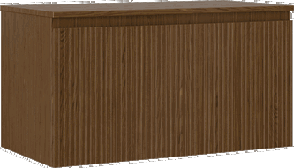 Mexen Rivel Badezimmerschrank 90 cm mit Arbeitsplatte, 1 Schublade, geriffelt, Walnuss - 91A20-09047-1-BFC86
