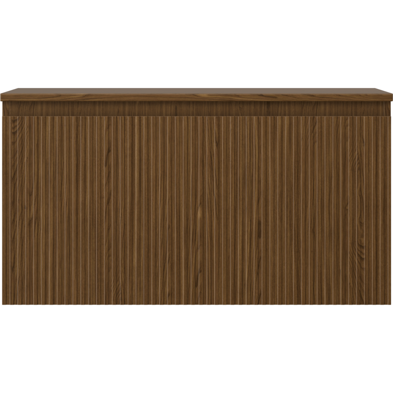 Mexen Rivel Badezimmerschrank 90 cm mit Arbeitsplatte, 1 Schublade, geriffelt, Walnuss - 91A20-09047-1-BFC86