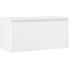 Mexen Rivel Badezimmerschrank 100 cm mit Waschtischplatte, 1 Schublade, geriffelt, weiß matt - 91A20-10047-1-BFC01