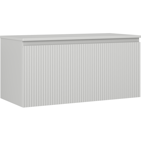 Mexen Rivel Badezimmerschrank 100 cm mit Arbeitsplatte, 1 Schublade, geriffelt, grau matt - 91A20-10047-1-BFC62