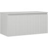 Mexen Rivel Badezimmerschrank unter Waschbecken 100 cm mit Arbeitsplatte, 1 Schublade, geriffelt, grau matt