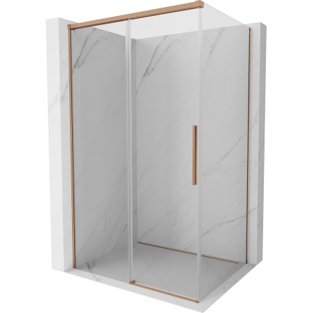 Mexen Rox Duschkabine, verschiebbar 140 x 80 cm, transparent, gebürstetes Kupfer - 8C2-140-080-65-00