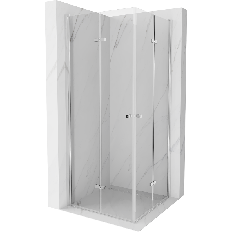 Mexen Lima Duo Faltbare Duschkabine 100 x 100 cm, transparent, Chrom - 856-100-100-02-00