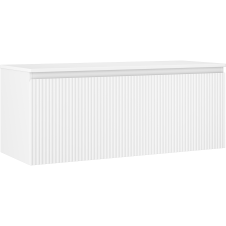 Mexen Rivel Badschrank unter Waschbecken 120 cm mit Arbeitsplatte, 1 Schublade, gerillt, weiße Matt - 91A20-12047-1-BFC01