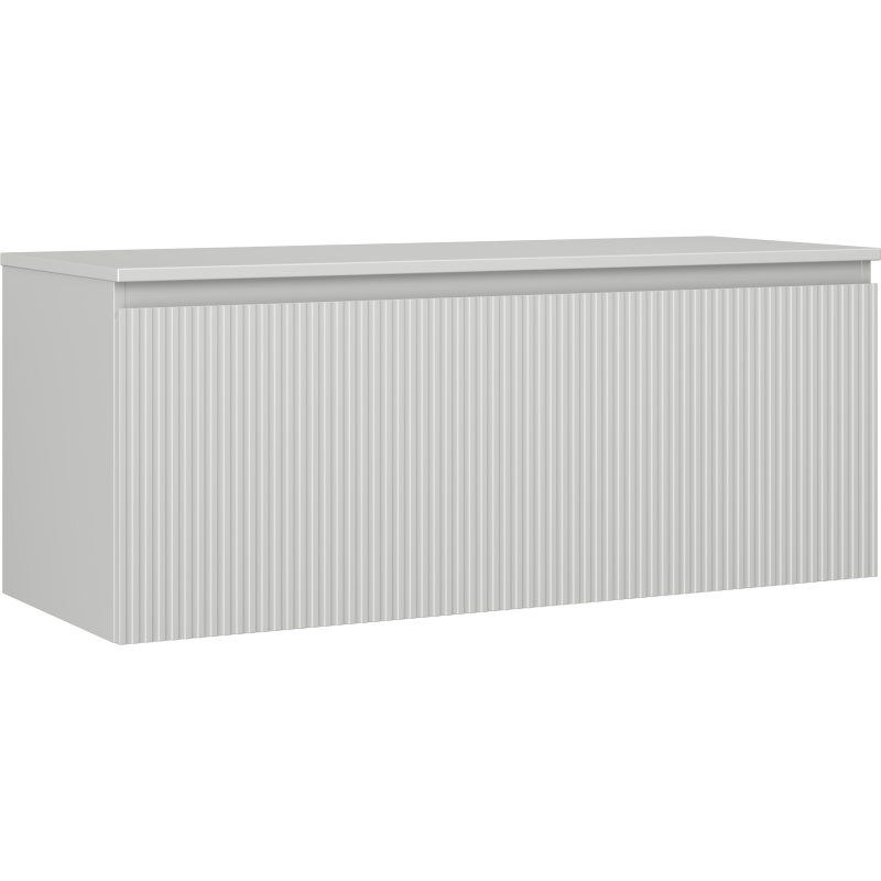 Mexen Rivel Badezimmer-Unterschrank 120 cm mit Arbeitsplatte, 1 Schublade, geriffelt, grau matt - 91A20-12047-1-BFC62