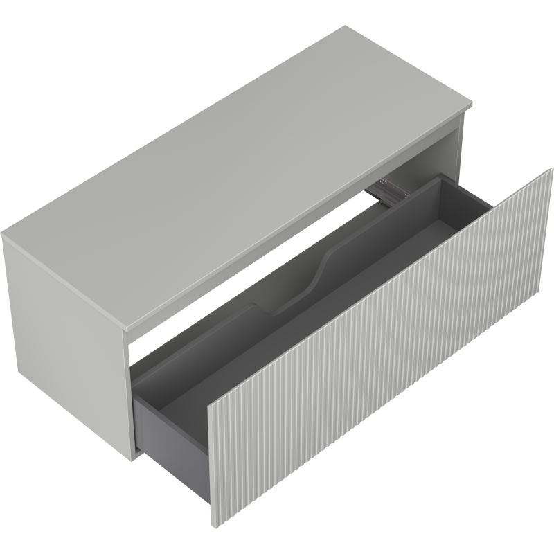 Mexen Rivel Badezimmer-Unterschrank 120 cm mit Arbeitsplatte, 1 Schublade, geriffelt, grau matt - 91A20-12047-1-BFC62
